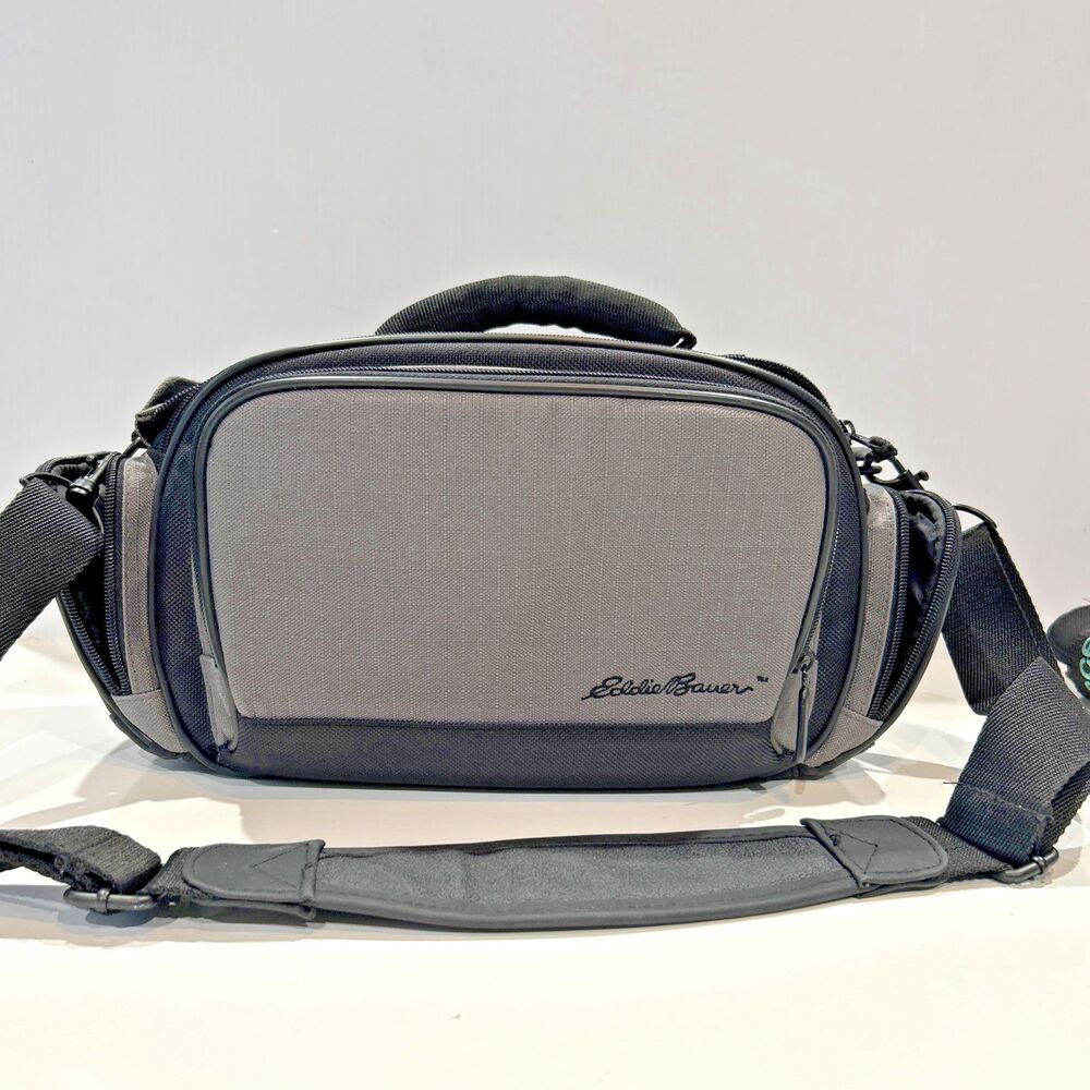 Eddie Bauer Camera Carry Bag Gray Black Nylon Professional 35 MM Lens Pouch